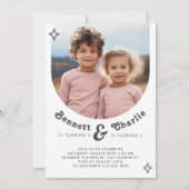 Gemeinsames Sickerportrait Foto Minimal Boho Gebur Einladung (Vorderseite)