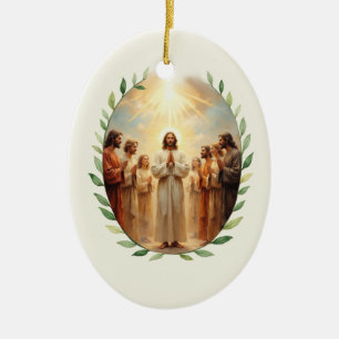 Gemeinschaft der Heiligen Gottes Frieden und Segen Keramik Ornament