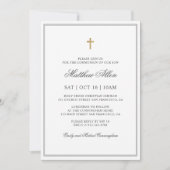 Gemeinschaft für ihn | Elegantes Classic Cross Einladung (Vorderseite)