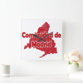 Gemeinschaft Madrid Quadratische Wanduhr (Zuhause)
