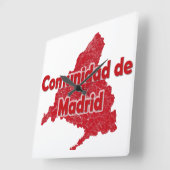 Gemeinschaft Madrid Quadratische Wanduhr (Winkel)