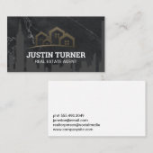 Gemeinschaften | City Skyline | Schwarzer Marmor Visitenkarte (Vorne/Hinten)