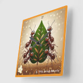 "Gemeinschaftlicher Erfolg" Quadratische Wanduhr (Winkel)