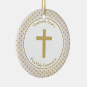 Gemeinschafts-Beige mit Goldpolka-Punkten Keramikornament (Rechts)