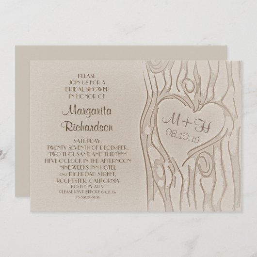 gemeißelte Baum rustikale Brauerei Einladungen (Vorne/Hinten)