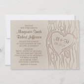 gemeißelte Baum rustikale Einladungen (Vorderseite)