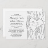 gemeißelte Baum rustikale Einladungen (Vorne/Hinten)