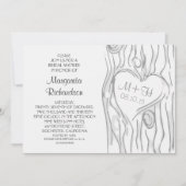 gemeißelte Bäume, moderne Brautdusche Einladung (Vorderseite)