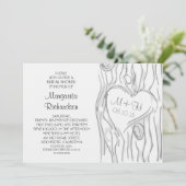 gemeißelte Bäume, moderne Brautdusche Einladung (Stehend Vorderseite)