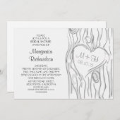 gemeißelte Bäume, moderne Brautdusche Einladung (Vorne/Hinten)