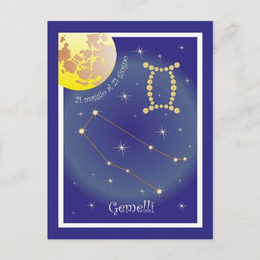 Gemelli 21 maggio al 21 giugno Postkarte (Vorderseite)