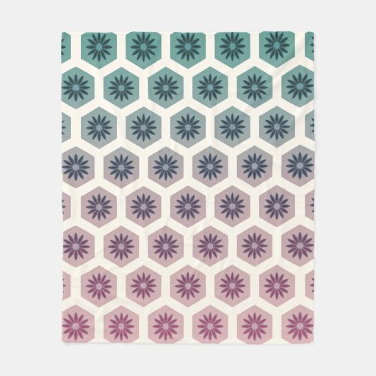 Gemetrisches Blumenmuster - Design - Pop Pastell Fleecedecke (Vorderseite)