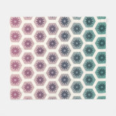 Gemetrisches Blumenmuster - Design - Pop Pastell Fleecedecke (Vorderseite (Horizontal))