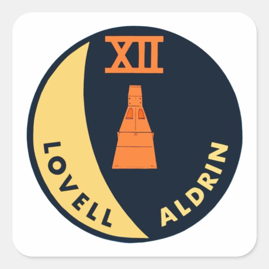 Gemini 12 Lovell und Aldrin Quadratischer Aufkleber (Vorderseite)