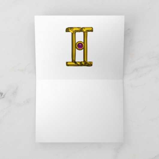 GEMINI 2 Zodiac Geburtstag Karte (Innenseite)