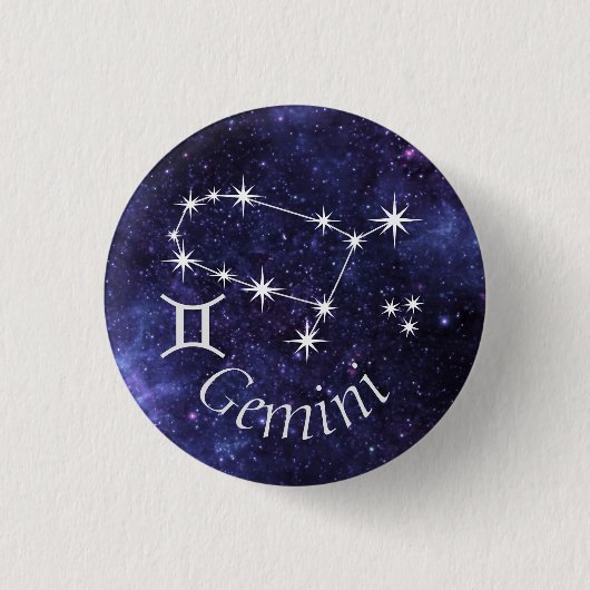 Gemini-Abzeichen, Zodiac-Horoskop-Abzeichen Button (Vorderseite)