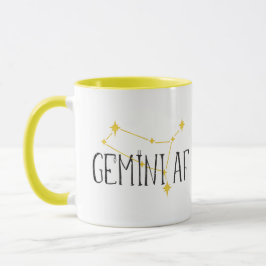 GEMINI AF-Konstellation, w Merkur & Twins-Symbole Tasse
