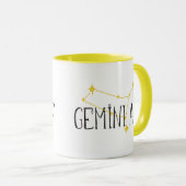 GEMINI AF-Konstellation, w Merkur & Twins-Symbole Tasse (VorderseiteRechts)