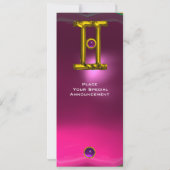 GEMINI ALEXANDRITE, Amethyst, hellgelb, rosa Einladung (Rückseite)