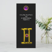 GEMINI ALEXANDRITE, Amethyst, hellgelb, schwarz Einladung (Stehend Vorderseite)