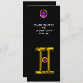 GEMINI ALEXANDRITE, Amethyst, hellgelb, schwarz Einladung (Vorne/Hinten)