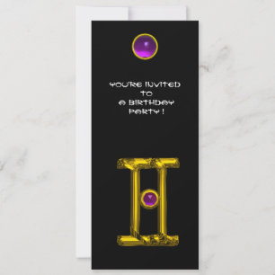 GEMINI ALEXANDRITE, Amethyst, hellgelb, schwarz Einladung