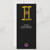 GEMINI ALEXANDRITE MONOGRAM, amethysisch hell schw Einladung (Rückseite)