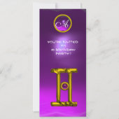 GEMINI ALEXANDRITE MONOGRAM, Amethyst, hellgelb Einladung (Vorderseite)