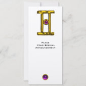 GEMINI ALEXANDRITE MONOGRAM, Amethyst, hellgelb Einladung (Rückseite)