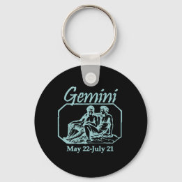 Gemini Aquamarin Schlüsselanhänger