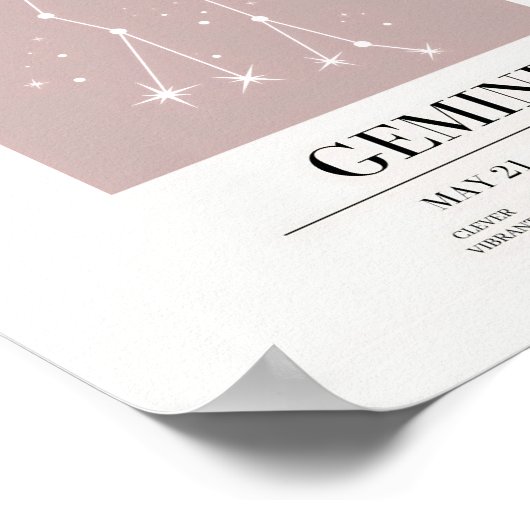 Gemini Astrologie Chart Poster (Ecke)