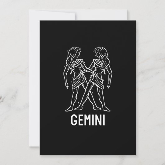 Gemini Astrologie Geburtstagsgeschenk Zodiac Zeich Einladung (Vorderseite)