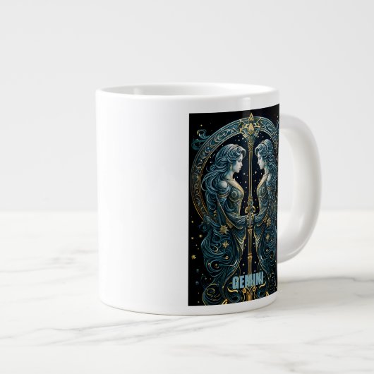 Gemini-Astrologie Jumbo-Tasse (Vorderseite Rechts)