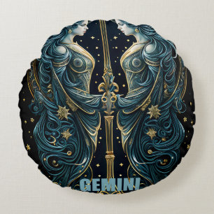 Gemini-Astrologie Rundes Kissen