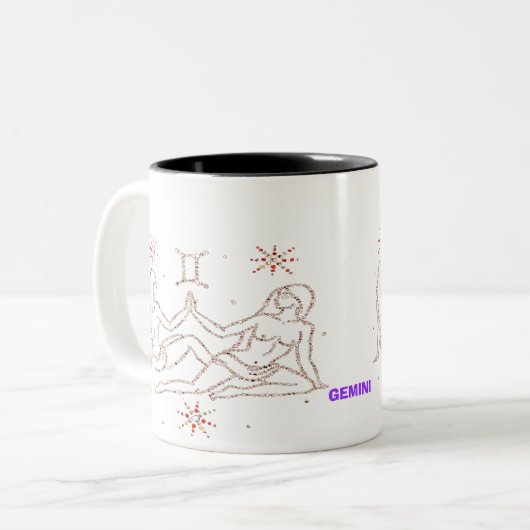 Gemini Astrologie-Tasse Zweifarbige Tasse (Vorderseite Links)
