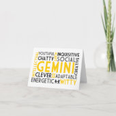 Gemini Astrologie Word Collage Card Karte (Vorderseite)