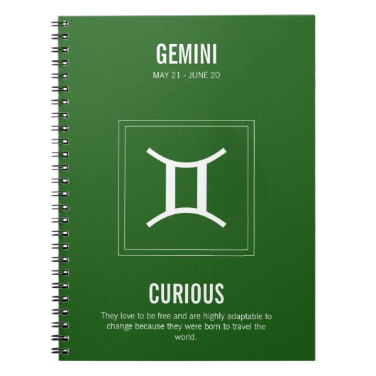 Gemini Astrologie-Zeichen Notizblock (Vorderseite)