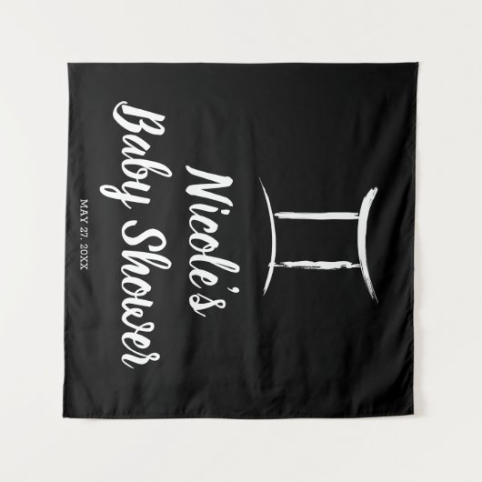 Gemini Astrologie Zodiac Signature Party Hintergru Wandteppich (Vorderseite (Horizontal))