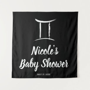 Gemini Astrologie Zodiac Signature Party Hintergru Wandteppich