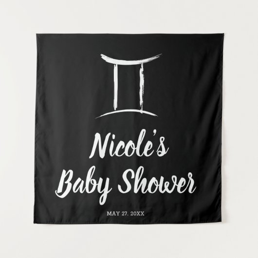 Gemini Astrologie Zodiac Signature Party Hintergru Wandteppich (Vorderseite)