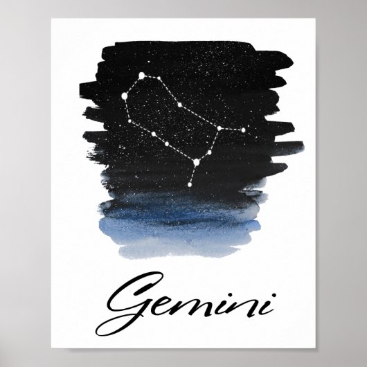 Gemini Astrologisches Zeichen Poster (Vorne)