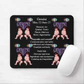 Gemini Birth Sign Zodiac Mouse Pad Mousepad (Mit Mouse)