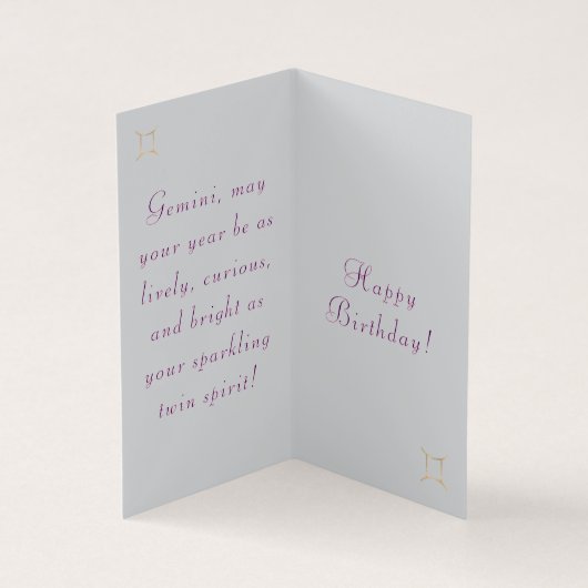 Gemini Birthday Card (Innenseite)