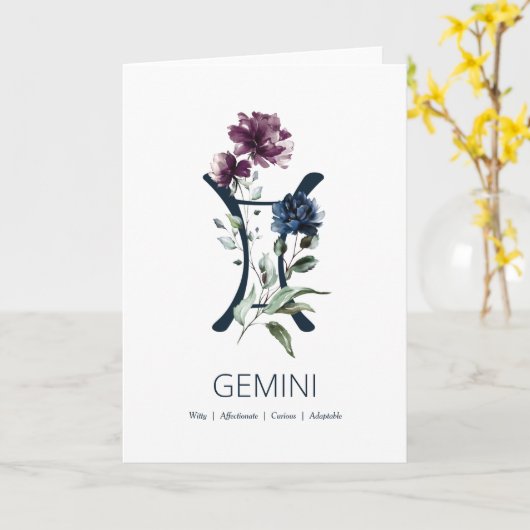 Gemini Birthday Card Karte (Gelbe Blume)