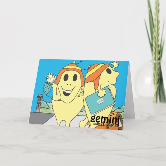 Gemini Birthday Card Karte (Vorderseite)