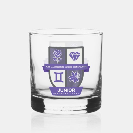 Gemini Birthday Crest™ for June 1-21 Whiskyglas (Vorderseite)