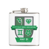 Gemini Birthday Crest™ for May 21-31 Flachmann (Vorderseite)