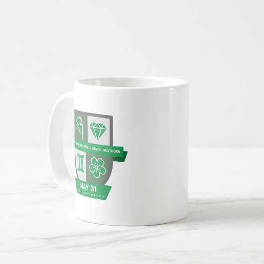 Gemini Birthday Crest™ for May 21-31 Mug Kaffeetasse (Vorderseite Links)