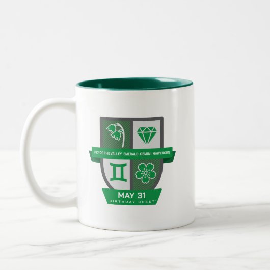 Gemini Birthday Crest™ for May 21-31 Mug Zweifarbige Tasse (Links)
