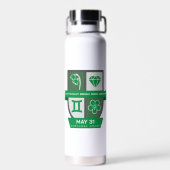 Gemini Birthday Crest™ for May 21-31 Trinkflasche (Rückseite)